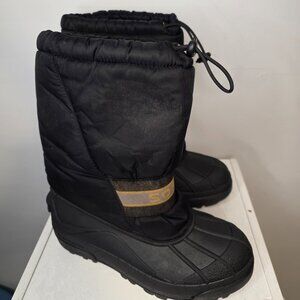 Sorel Black Waterproof Snow Chariot Kids Boots Size 5